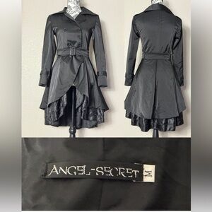 Elegant Black Double-Breasted Women's Princess Coat